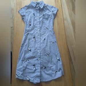 100% cotton fitted shirt dress made in Canada